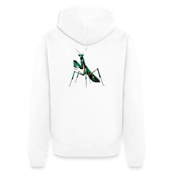 Praying mantis – A masterpiece of nature - Unisex Premium Organic Zip Hoodie - white - Back - Thijin (182cm)
