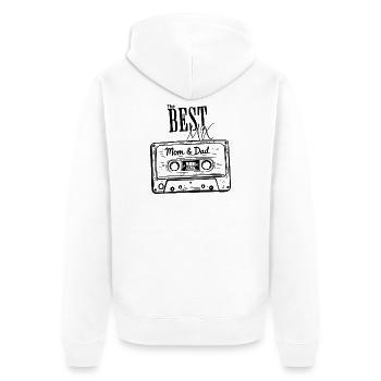 Vatertag Muttertag 80er Geschenk Best Mix - Unisex Premium Bio Zip Hoodie - Weiß - Hinten - Thijin (182cm)