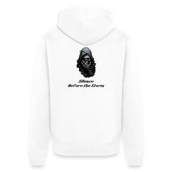 Flüstern des Todes - Sensenmann Gothic Totenkopf Kunst - Unisex Premium Bio Zip Hoodie - Weiß - Hinten - Thijin (182cm)