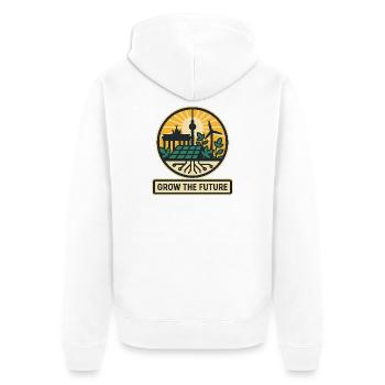 Grow the Future – Berlin - Veste à capuche bio Premium Unisexe - blanc - Dos - Thijin (182cm)