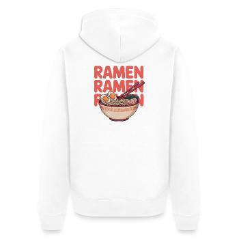 Amateur de bols de nouilles ramen - Veste à capuche bio Premium Unisexe - blanc - Dos - Thijin (182cm)