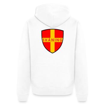 Skåne - Unisex Premium Organic Zip Hoodie - white - Back - Thijin (182cm)