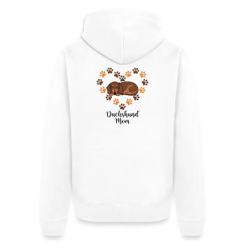 Illustration du cœur de la patte de la mère teckel - Veste à capuche bio Premium Unisexe - blanc - Dos - Thijin (182cm)