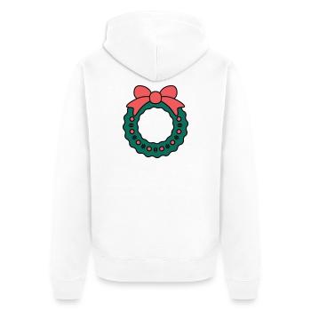 Wreath for Christmas - Unisex Premium Organic Zip Hoodie - white - Back - Thijin (182cm)