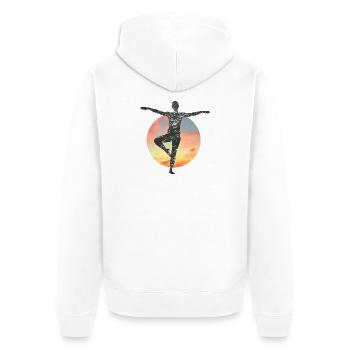 Galactic silhouette in the circle of the sun - Unisex Premium Organic Zip Hoodie - white - Back - Thijin (182cm)