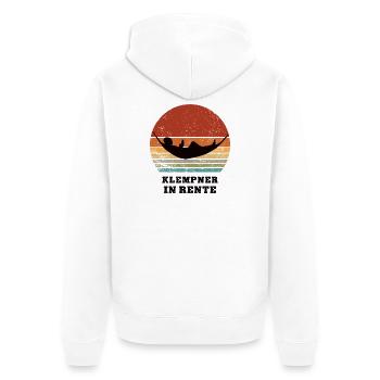 Pension Plumber Pensioner Pension Retirement - Unisex Premium Organic Zip Hoodie - white - Back - Thijin (182cm)