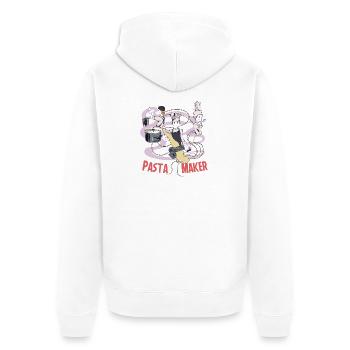 Die Nudelmaschine - Retro Italienischer kulinarischer Feinschmecker - Unisex Premium Bio Zip Hoodie - Weiß - Hinten - Thijin (182cm)