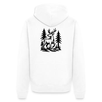 roe deer - Unisex Premium Organic Zip Hoodie - white - Back - Thijin (182cm)
