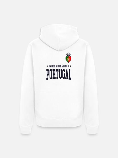 Portugalia Bold 2025 Koszulka Typograficzna - Ekologiczna rozpinana bluza z kapturem Premium unisex - biały