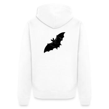 Fledermaus im gruseligen Flug - Unisex Premium Bio Zip Hoodie - Weiß - Hinten - Thijin (182cm)