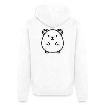 Hamster Lineart Vektor - Unisex Premium Bio Zip Hoodie - Weiß - Hinten - Thijin (182cm)