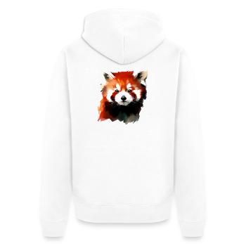 Kleiner Panda - Unisex Premium Bio Zip Hoodie - Weiß - Hinten - Thijin (182cm)