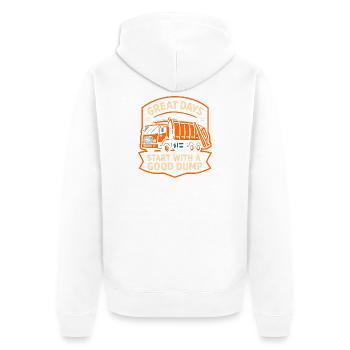 Les belles journées commencent avec un bon camion à ordures - Veste à capuche bio Premium Unisexe - blanc - Dos - Thijin (182cm)