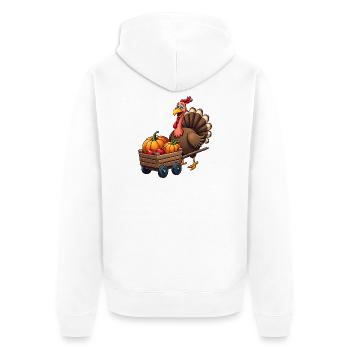 Thanksgiving Drôle Dinde de Thanksgiving - Veste à capuche bio Premium Unisexe - blanc - Dos - Thijin (182cm)