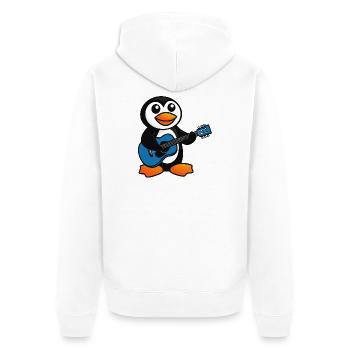 pingouin drôle avec guitare musicien de dessin animé - Veste à capuche bio Premium Unisexe - blanc - Dos - Thijin (182cm)