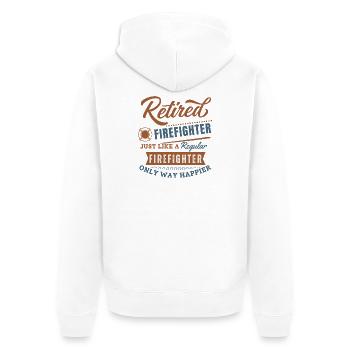 Retired firefighter only way happier - Unisex Premium Organic Zip Hoodie - white - Back - Thijin (182cm)