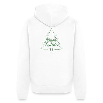 Buon Natale Christmas Tree Christmas Design - Unisex Premium Organic Zip Hoodie - white - Back - Thijin (182cm)