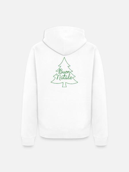 Buon Natale Christmas Tree Christmas Design - Unisex Premium Organic Zip Hoodie - white