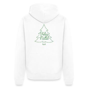 Feliz Natal Christmas Tree Christmas Design - Unisex Premium Organic Zip Hoodie - white - Back - Thijin (182cm)