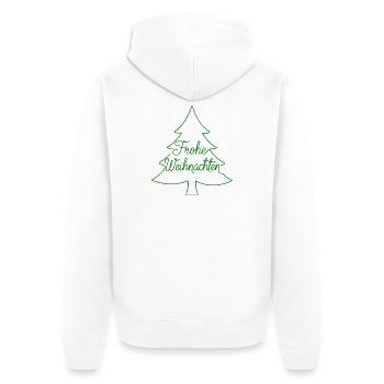 Frohe Weihnachten Tannenbaum modern - Unisex Premium Bio Zip Hoodie - Weiß - Hinten - Thijin (182cm)