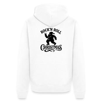 Christmas time Xmas weihnachten rock'n roll Santa  - Unisex Premium Bio Zip Hoodie - Weiß - Hinten - Thijin (182cm)