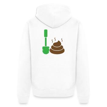 Green marker meets poop emoticon - Unisex Premium Organic Zip Hoodie - white - Back - Thijin (182cm)