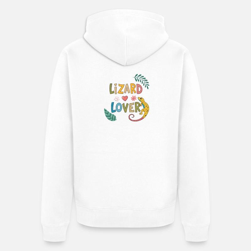 Lizard Lover — Couleurs tropicales - Veste à capuche bio Premium Unisexe - blanc