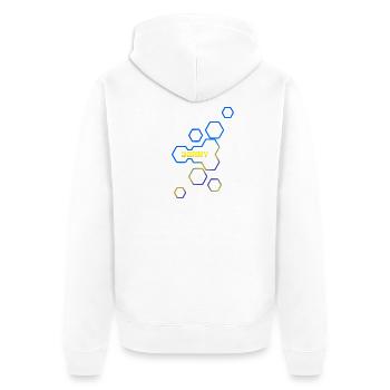 Geschenk für Denny - Unisex Premium Bio Zip Hoodie - Weiß - Hinten - Thijin (182cm)