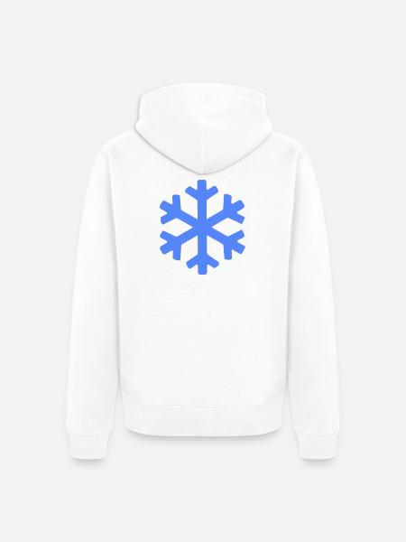Winter Crystal Snowflake - Unisex Premium Organic Zip Hoodie - white