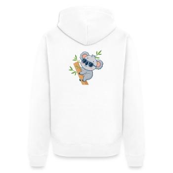 Koala auf Casual Bambus - Unisex Premium Bio Zip Hoodie - Weiß - Hinten - Thijin (182cm)