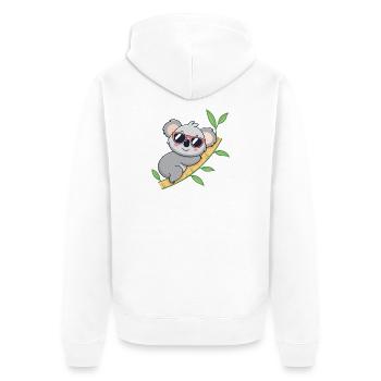 Koala branché en lunettes rouges - Veste à capuche bio Premium Unisexe - blanc - Dos - Thijin (182cm)