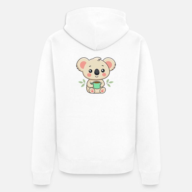 Koala Café Doux - Veste à capuche bio Premium Unisexe - blanc