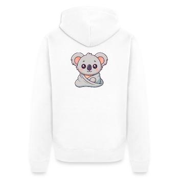 Koala câlin en wrap pastel - Veste à capuche bio Premium Unisexe - blanc - Dos - Thijin (182cm)