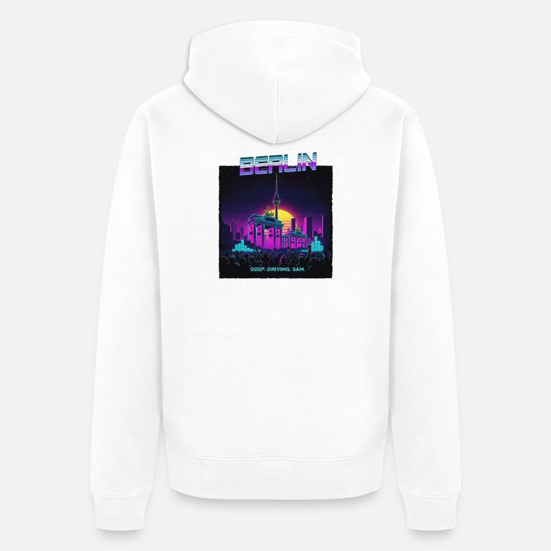Berlin Retro Electro - Veste à capuche bio Premium Unisexe - blanc