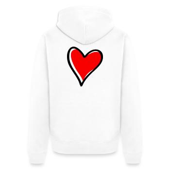Red Heart Minimal Icon - Unisex Premium Organic Zip Hoodie - white - Back - Thijin (182cm)