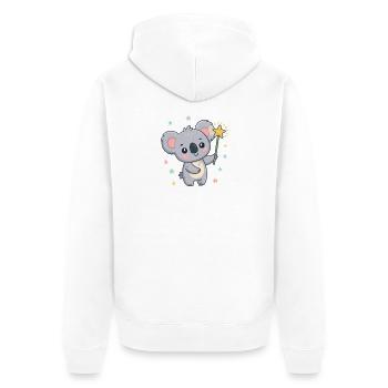 Koala Magician Pastel Stars - Unisex Premium Organic Zip Hoodie - white - Back - Thijin (182cm)