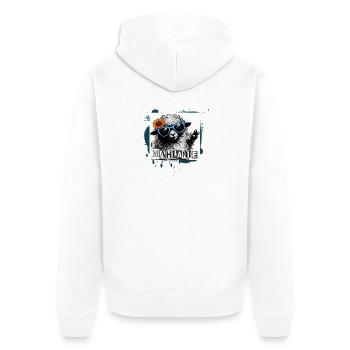 Mählanie – Cool Sheep Pop Art Graffiti - Unisex Premium Organic Zip Hoodie - white - Back - Thijin (182cm)