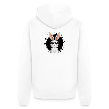 Chic Bunny Cartoon-Sonnenbrille - Unisex Premium Bio Zip Hoodie - Weiß - Hinten - Thijin (182cm)