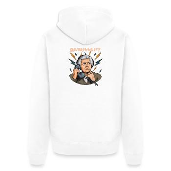 Gewitterruf Großmutter am Telefon, Gewitter? - Unisex Premium Bio Zip Hoodie - Weiß - Hinten - Thijin (182cm)