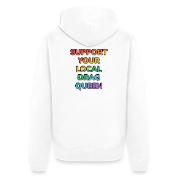 Soutenez votre drag queen locale - Veste à capuche bio Premium Unisexe - blanc - Dos - Thijin (182cm)