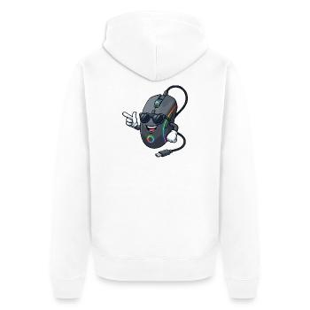 RGB Gaming Maus-Maskottchen - Unisex Premium Bio Zip Hoodie - Weiß - Hinten - Thijin (182cm)