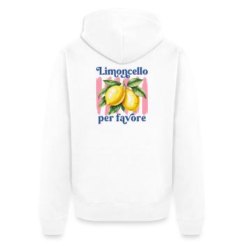 Italien Zitronen Limoncello Per Favore Amalfi  - Unisex Premium Bio Zip Hoodie - Weiß - Hinten - Thijin (182cm)