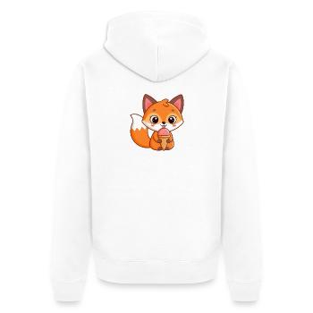 Renard gourmand à la glace - Unisex Premium Organic Zip Hoodie - white - Back - Thijin (182cm)