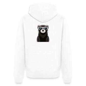 Furet Cool avec Lunettes de Soleil - Veste à capuche bio Premium Unisexe - blanc - Dos - Thijin (182cm)