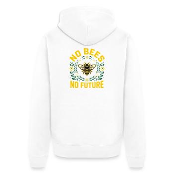 Save the Bees - Retro Umwelt Statement - Unisex Premium Bio Zip Hoodie - Weiß - Hinten - Thijin (182cm)