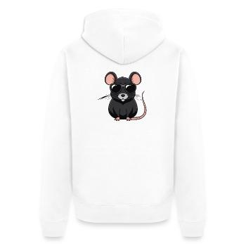 Raccoon chic sunglasses - Unisex Premium Organic Zip Hoodie - white - Back - Thijin (182cm)
