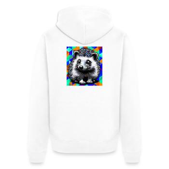 Igel - Unisex Premium Bio Zip Hoodie - Weiß - Hinten - Thijin (182cm)