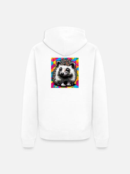 hérisson - Veste à capuche bio Premium Unisexe - blanc