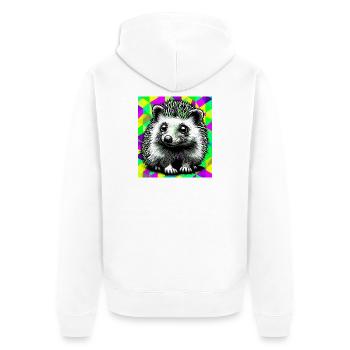 hedgehog - Unisex Premium Organic Zip Hoodie - white - Back - Thijin (182cm)