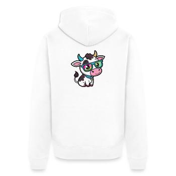 Vache chic lunettes arcenciel - Veste à capuche bio Premium Unisexe - blanc - Dos - Thijin (182cm)